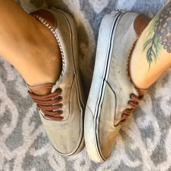 Vans Shoes - Women’s Vans Sailor Stripe Gray & Brown Classic